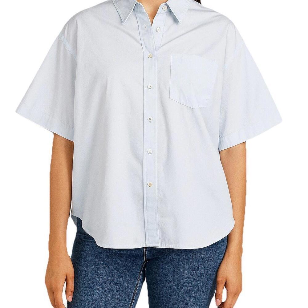 Wilfred Free Aritzia Women’s XS Pale Blue Relaxed Fit Button Down Shirt Cotton